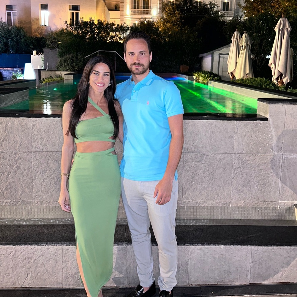 Green crop top & skirt set
